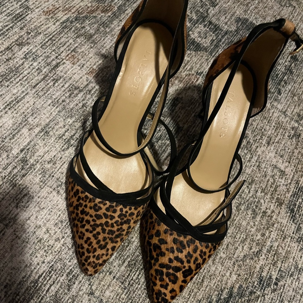 Talbots Leopard Print Strappy Heels